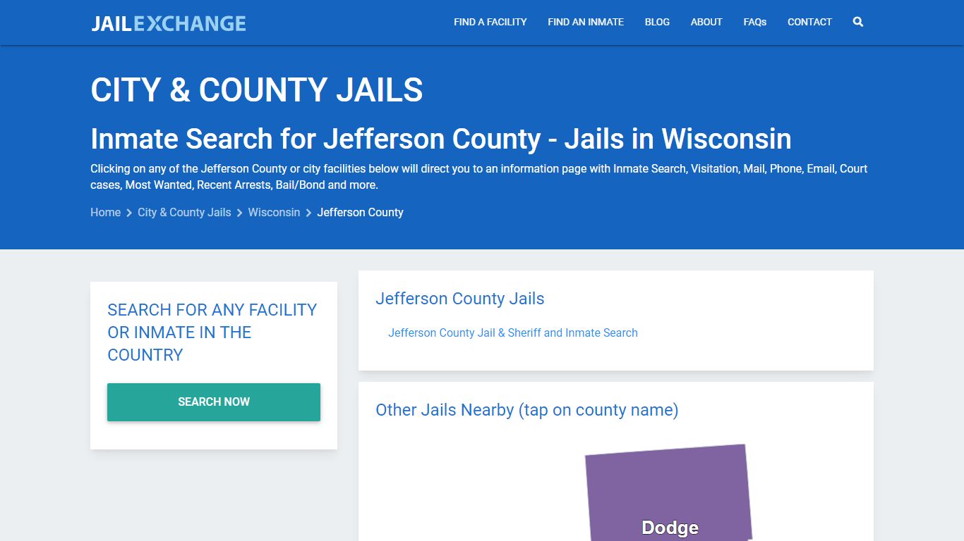 Inmate Search for Jefferson County | Jails in Wisconsin - Jail Exchange